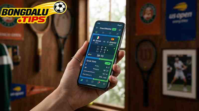 Giao diện xem tỷ số tennis trực tuyến mượt mà trên di động